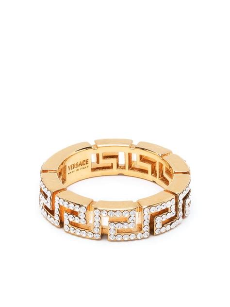 Versace Crystal Greca Ring for Women 